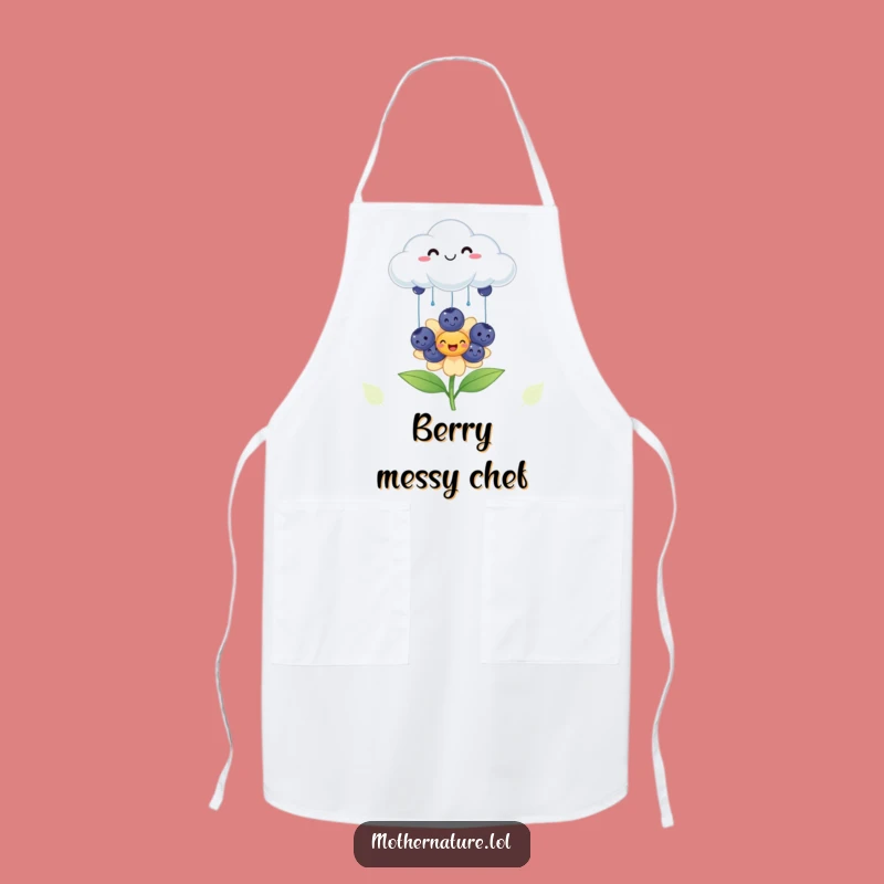 Funny Cloud Blueberry Apron: Cook with Cheerful Berries, Kitchen Gift