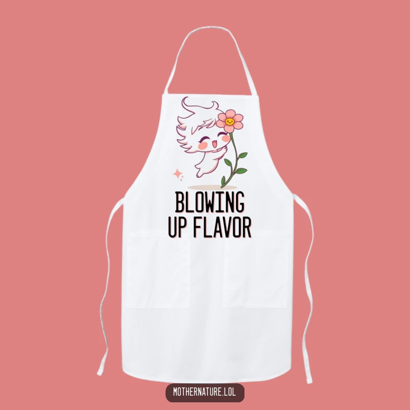 Funny Wind Gust Apron: Playful Flower Tickle Kitchen Gift