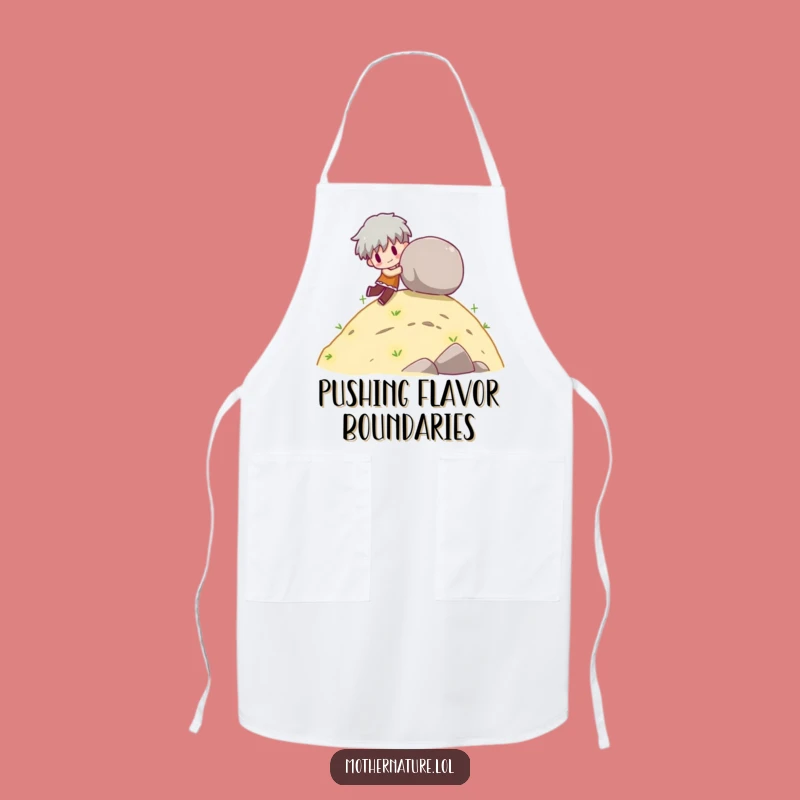 Funny Rolling Boulder Apron, Playful Kitchen Fun, Perfect Chef Gift