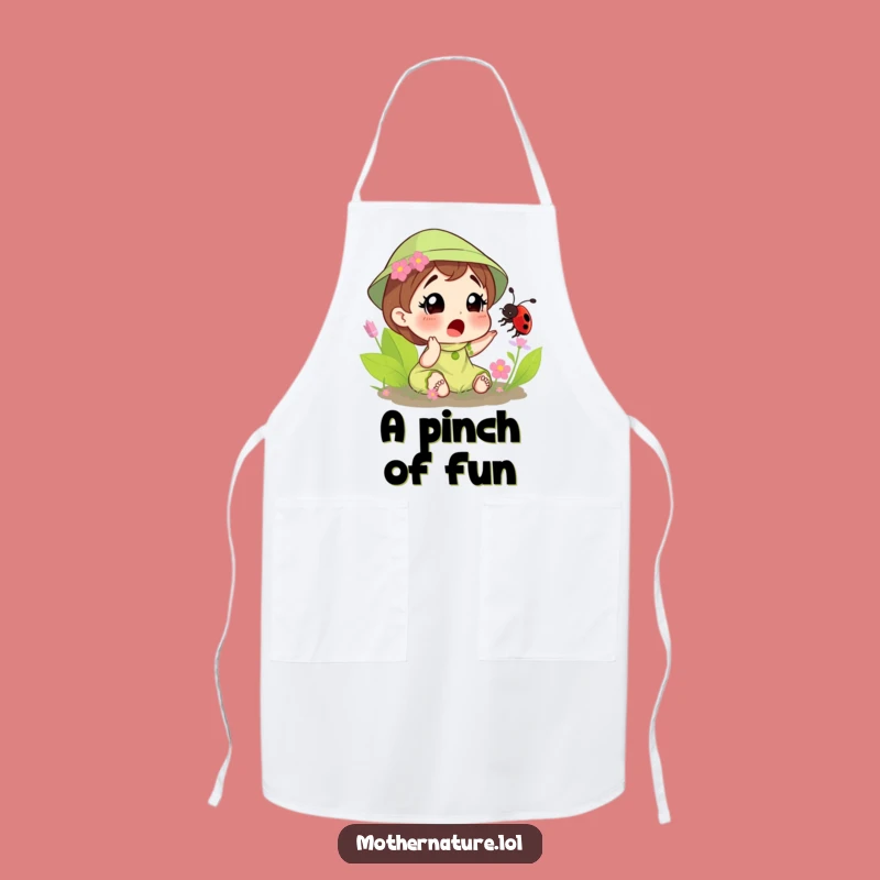 Funny Surprised Mother Nature Tickled Bee Apron - Kitchen Fun with Nature's Pranks