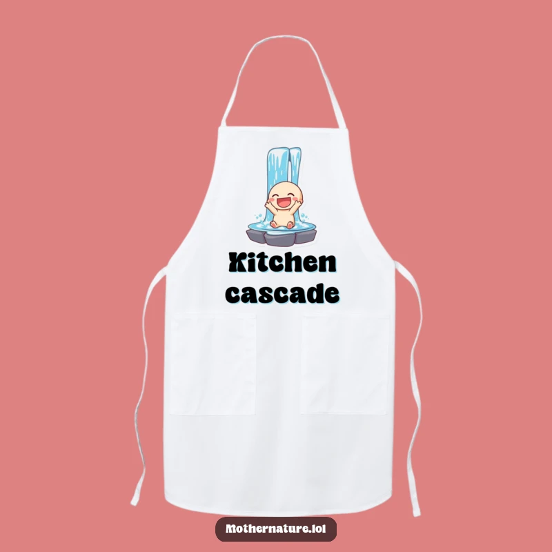 Funny Waterfall Apron: Joyful Chef Character for Kitchen Refreshment