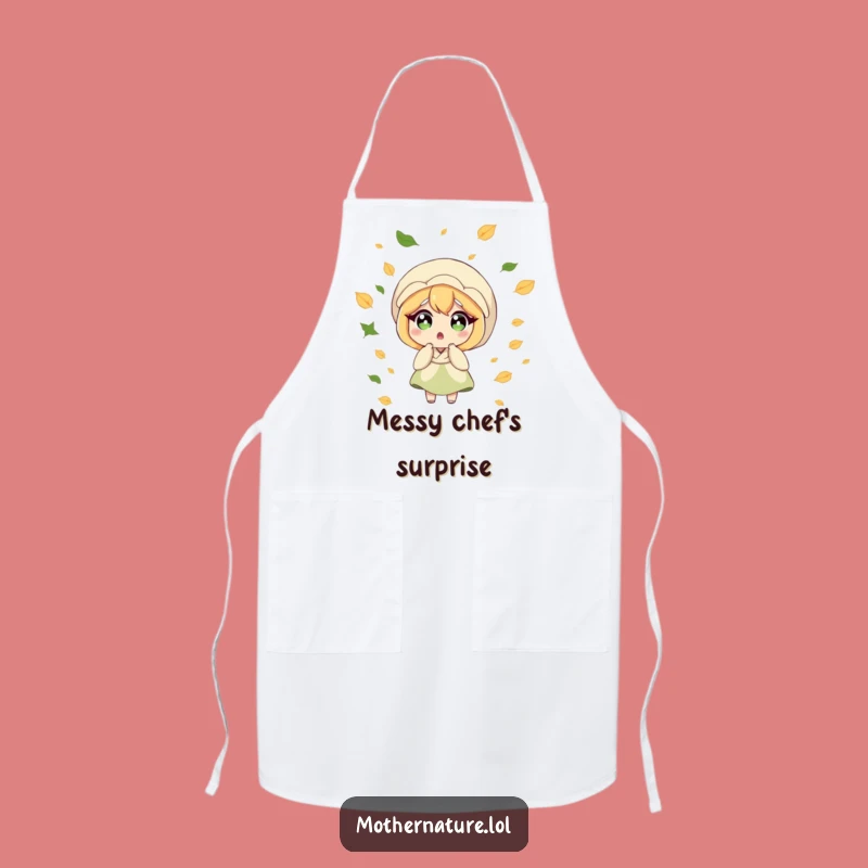 Funny Surprised Mother Nature Apron - Playful Breezy Kitchen Fun Gift