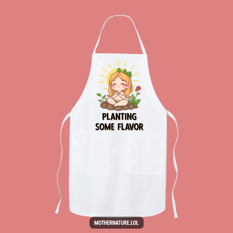 Funny Content Mother Nature Sunbathing Apron - Garden Peace and Kitchen Calm