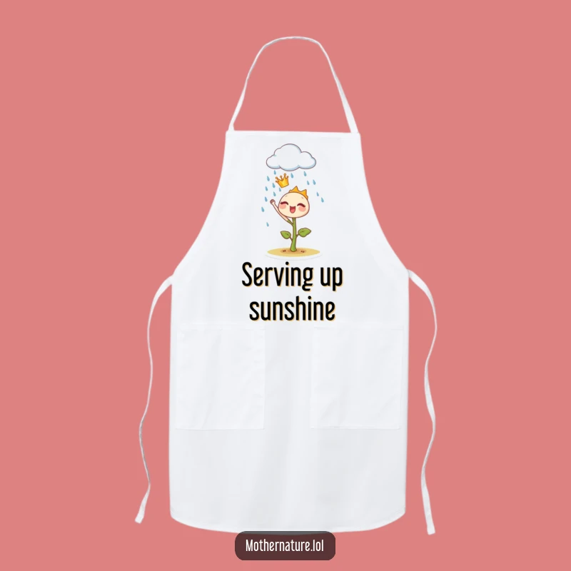 Funny Sprout Crown Apron: Royal Gardener Cat, Kitchen Rain Maker Gift