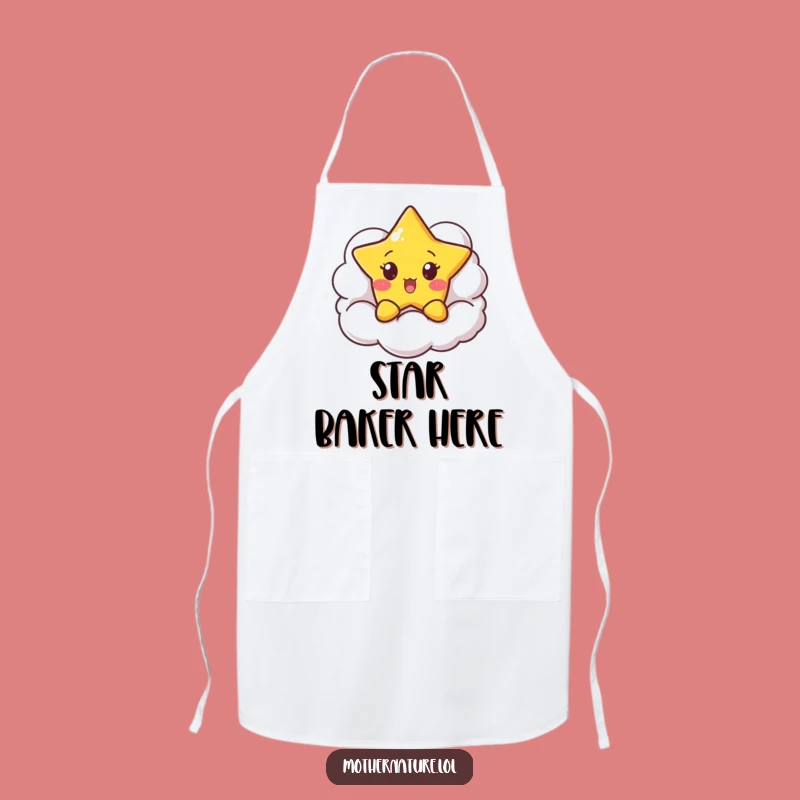 Funny Surprised Star Apron - Peekaboo Cloud Kitchen Fun Gift