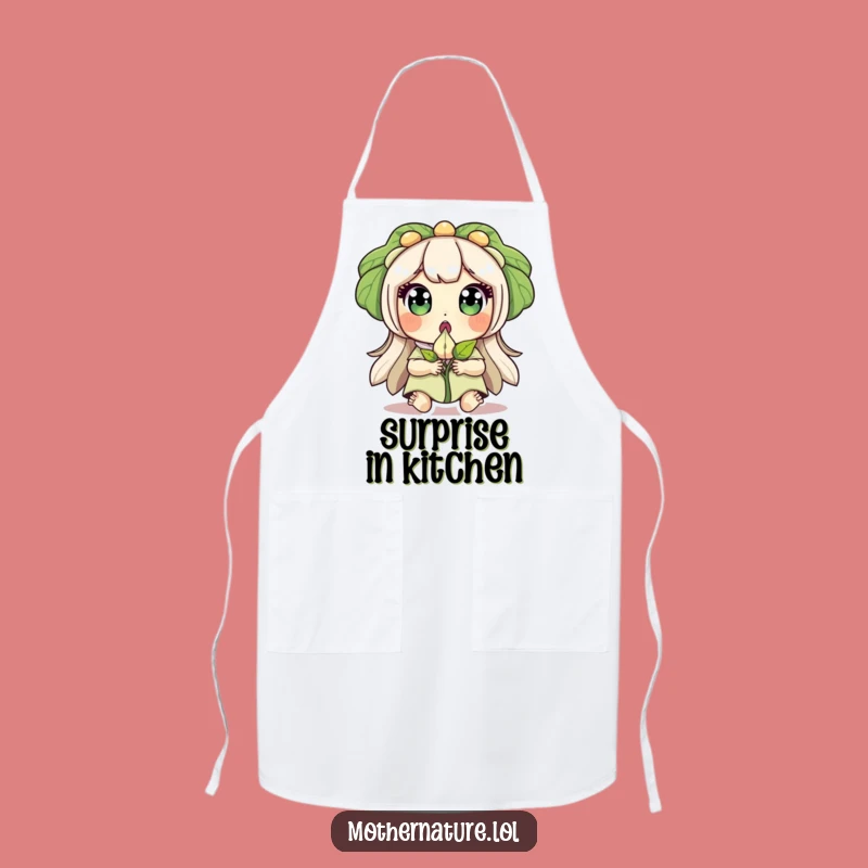 Funny Surprised Mother Nature Apron, Awestruck Kitchen Wear for Gardeners