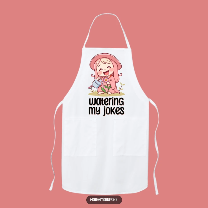 Funny Mother Nature Laughing Apron, Joyful Kitchen Wear for Gardeners