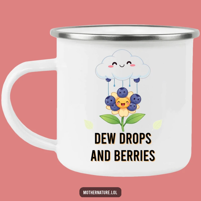 Funny Cloud Blueberry Camping Mug: Happy Trails, Outdoor Berry Gift