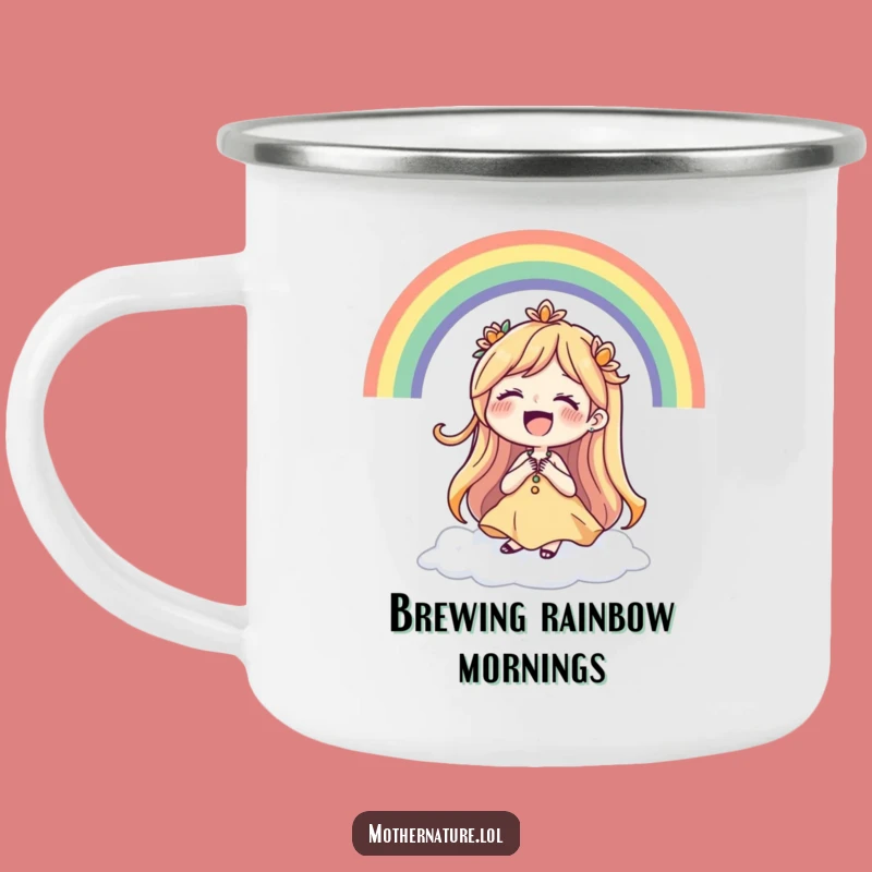 Funny Mother Nature Rainbow Laugh Camping Mug - Joyful Outdoor Companion