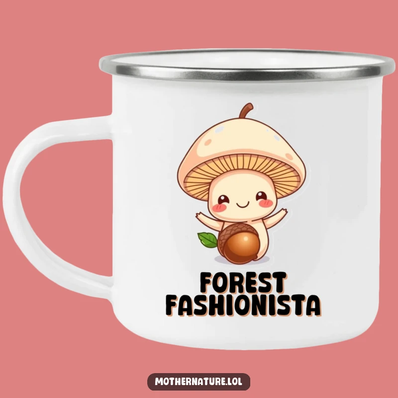Funny Mushroom Acorn Camping Mug: Trailside Smiles, Outdoor Adventure Gift