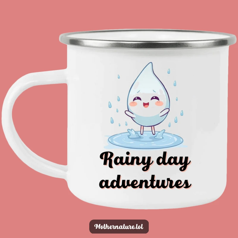 Funny Raindrop Camping Mug: Hilarious Outdoor Puddle Splash Adventure