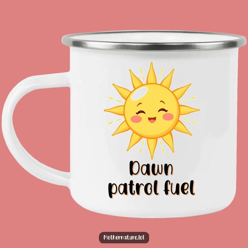 Funny Winking Sun Camping Mug: Cheerful Sips of Golden Light Outdoors