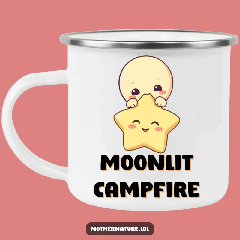 Funny Moon Camping Mug: Curious Star Peek for Nighttime Adventures