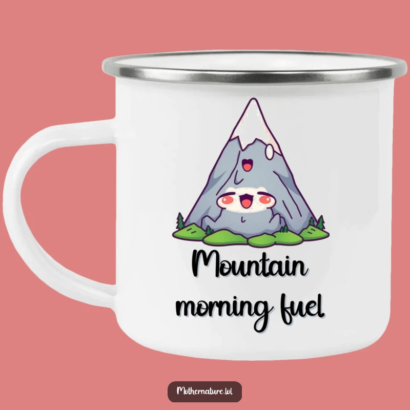 Funny Mountain Peak Camping Mug: Satisfied Sips from Relaxed Peaks