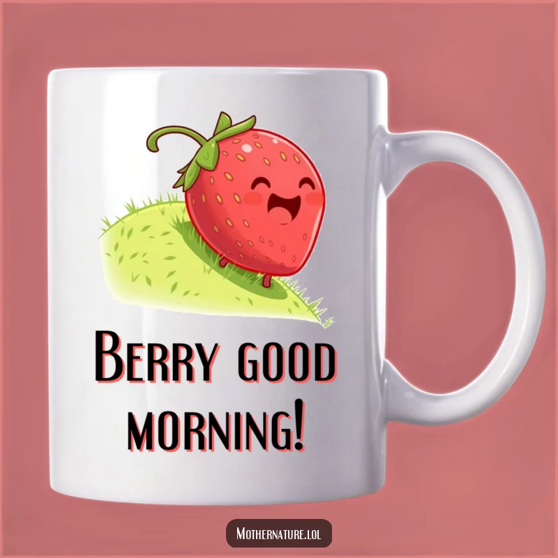 Funny Dizzy Strawberry Rolling Mug - Hilarious Fruit Art Gift for Berry Lovers