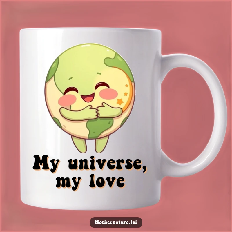 Funny Earth & Moon Mug: Happy Celestial Hug, Perfect Funny Gift for Space Lovers