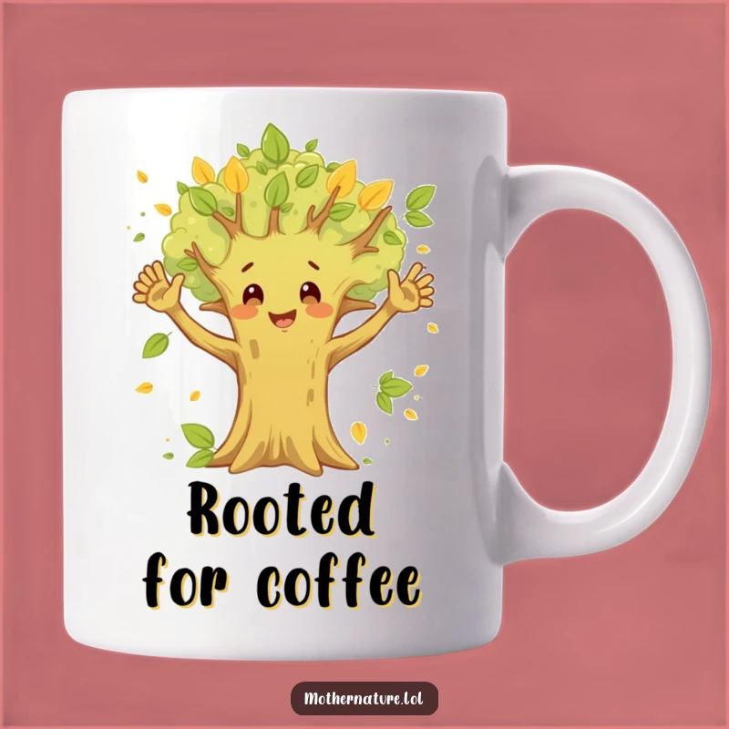 Funny Happy Tree Mug - Waving Branches Nature Lover Gift