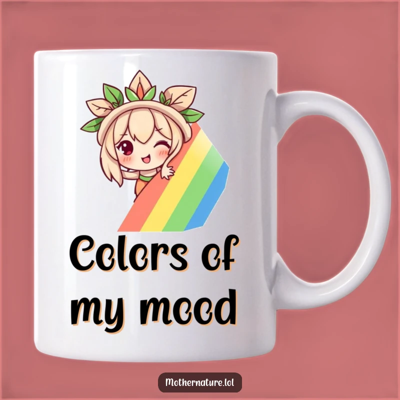 Funny Mother Nature Mug: Mischievous Rainbow Peeker Gift for Weather Lovers
