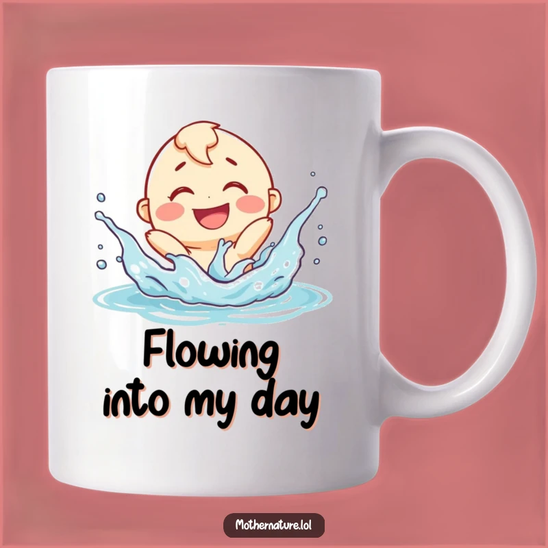 Funny Smiling River Splashing Mug - Playful Character Gift