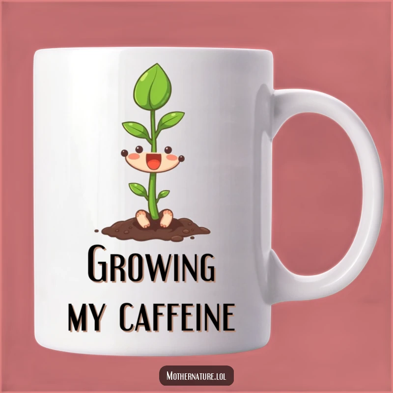 Funny Seedling Mug, Growing Leaf Design, Perfect Funny Gift for New Beginnings
