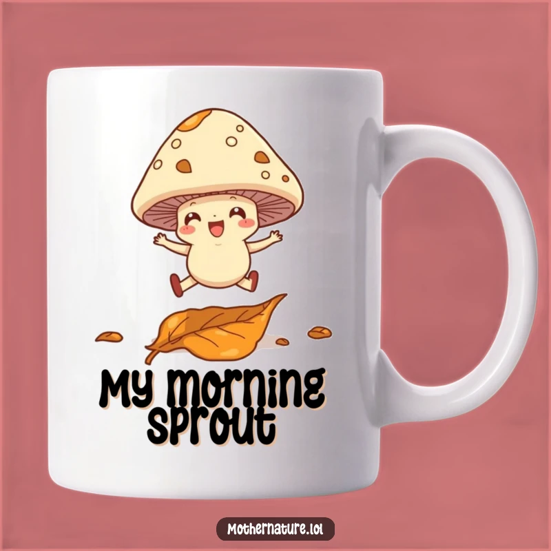 Funny Mushroom Leap Mug - Cheerful Woodland Creature Gift for Nature Lovers