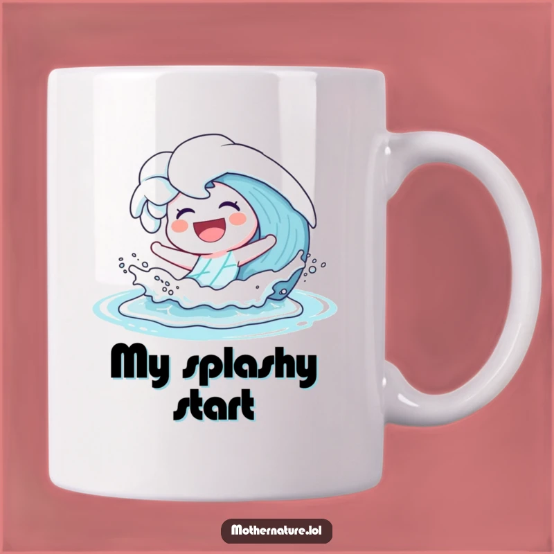Funny Laughing Wave Mug: Playful Splash for a Hilarious Beach Gift