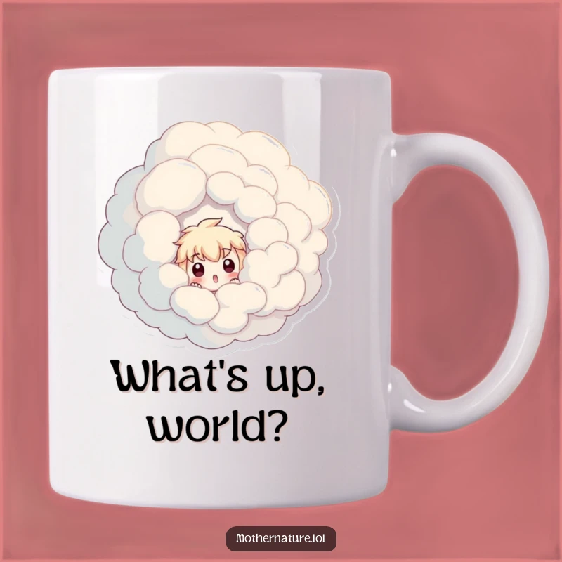 Funny Surprised Character Mug, A Hilarious Peek Into Cloud Sorcery, Perfect Gift