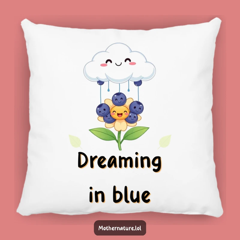 Funny Cloud Blueberry Pillow: Cozy Comfort with Cheerful Blooms, Gift