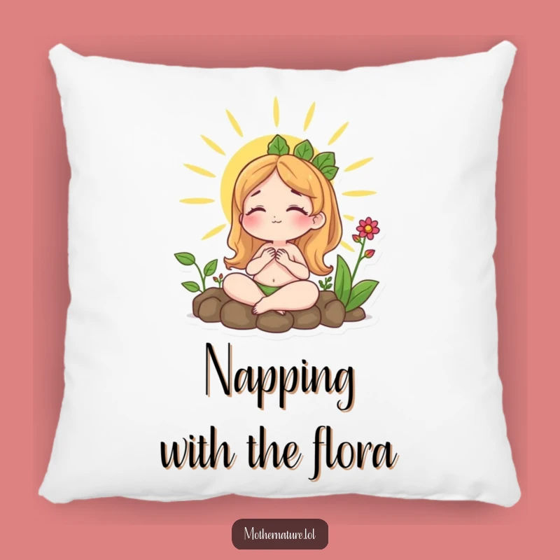 Funny Content Mother Nature Sunbathing Pillow - Cozy Relaxation Comfort