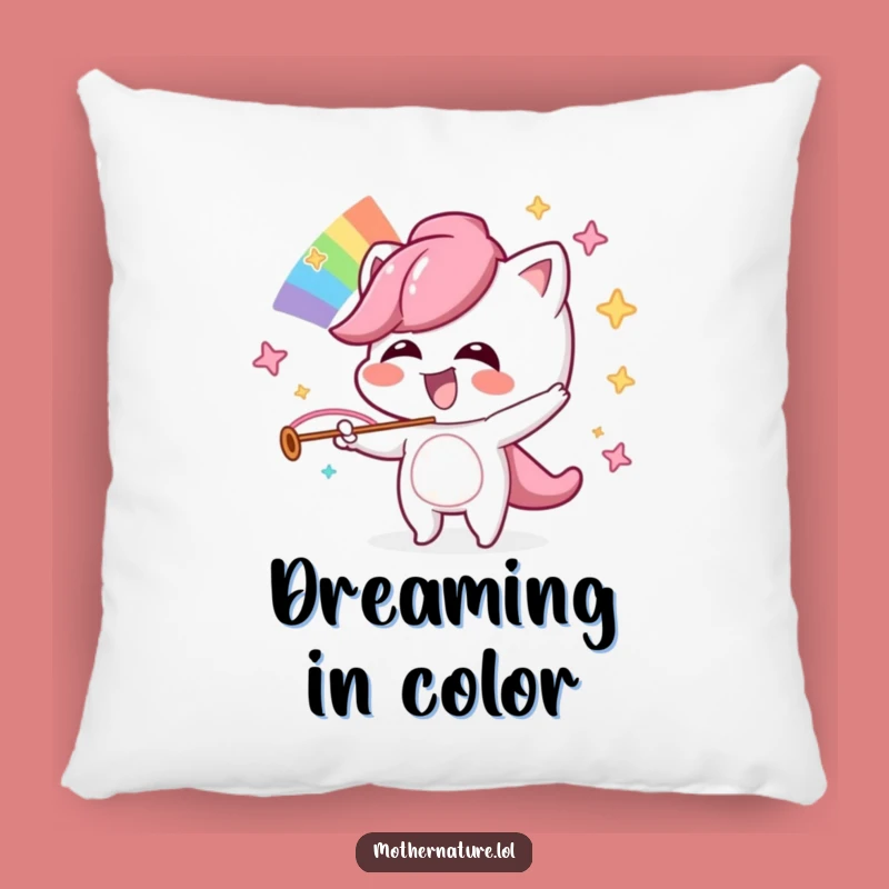 Funny Mischievous Rainbow Pillow, Cozy Giggling Creator Comfort, Hilarious Gift