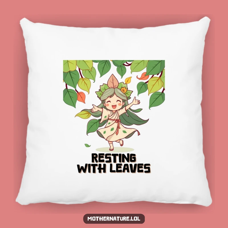 Funny Mother Nature Pillow: Cozy Joyful Dancer Accent Pillow, Nature Gift