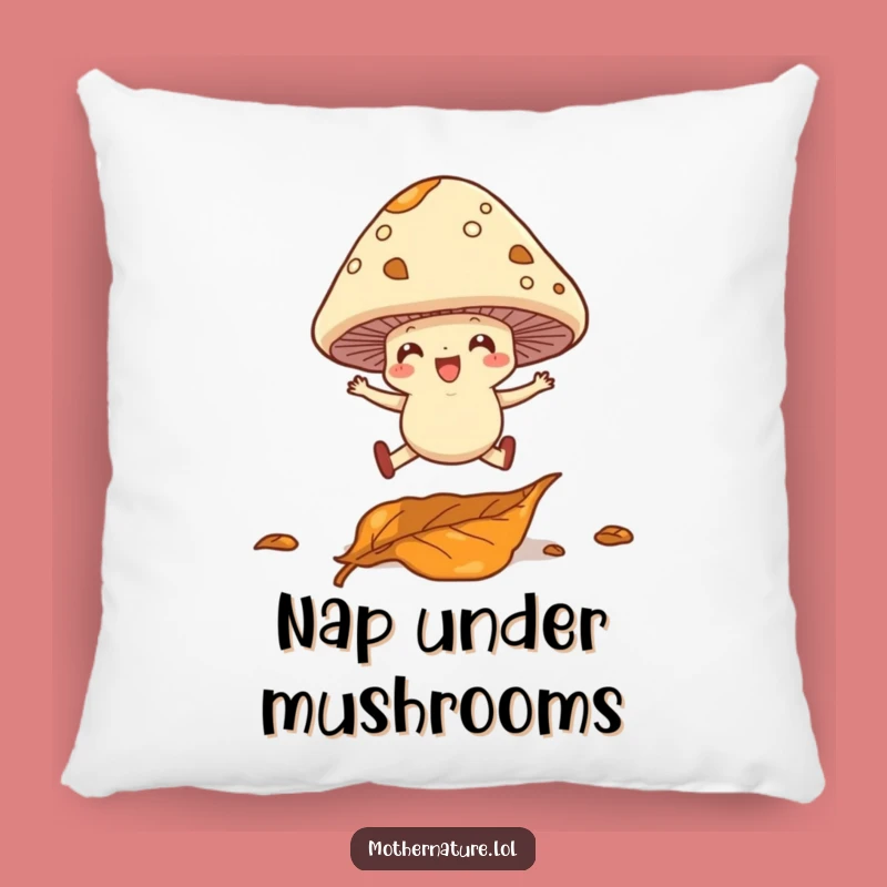 Funny Mushroom Leap Pillow - Cozy Comfort with Woodland Charm