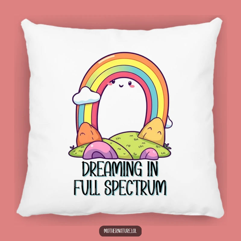 Funny Rainbow Pillow, Cozy Cheerful Landscape Cushion, Comfy Funny Gift for Sweet Dreams