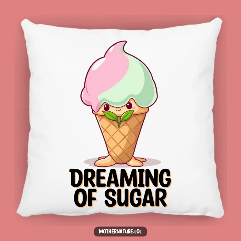 Funny Shy Sprout Ice Cream Pillow: Cozy Comfort for Sweet Souls, Gift