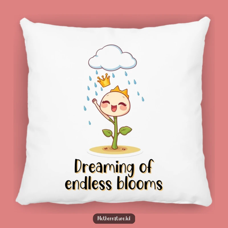 Funny Sprout Crown Pillow: Soft Royal Plant Cushion, Cozy Botanical Gift