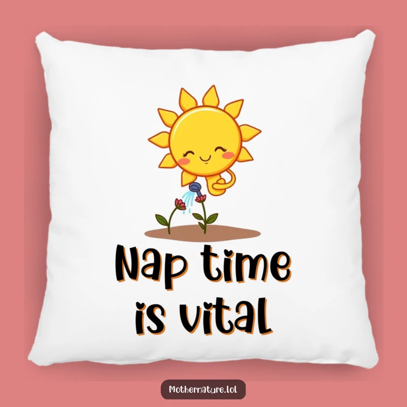 Funny Sun Character Pillow: Adorable Comfort with Hilarious Gardening Humor!