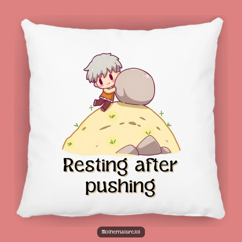 Funny Rolling Boulder Pillow, Cozy Playful Comfort, Hilarious Gift