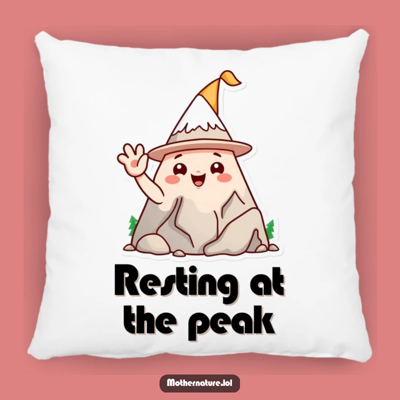 Funny Mountain Hat Pillow - Playful Character Decor