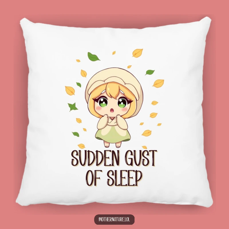 Soft Funny Surprised Mother Nature Pillow - Cozy Breezy Leafy Accent Gift