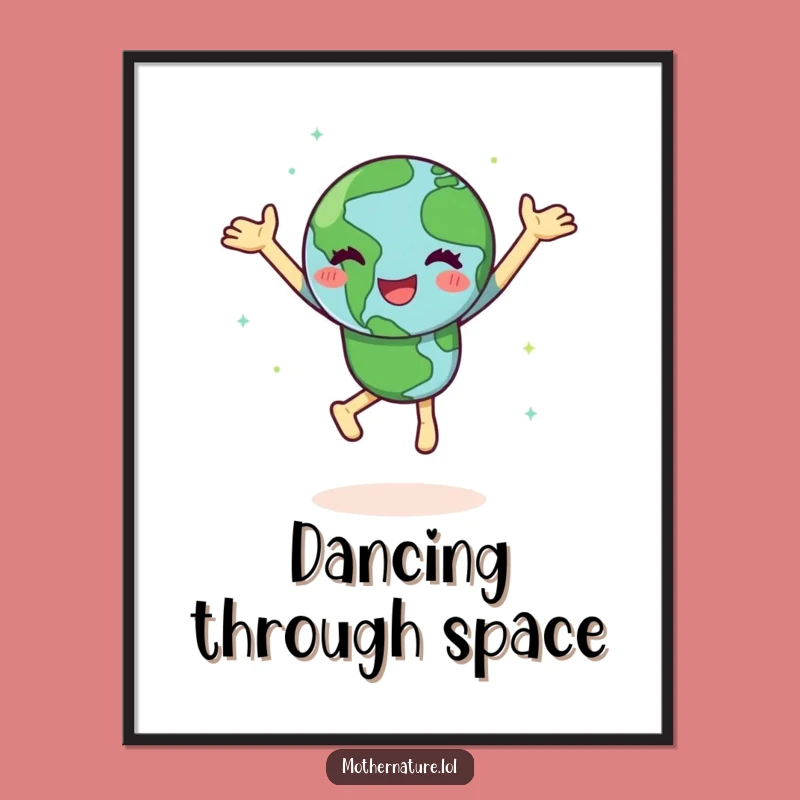 Funny Dancing Earth Digital Art: Joyful Planet Vibes for Instant Decor