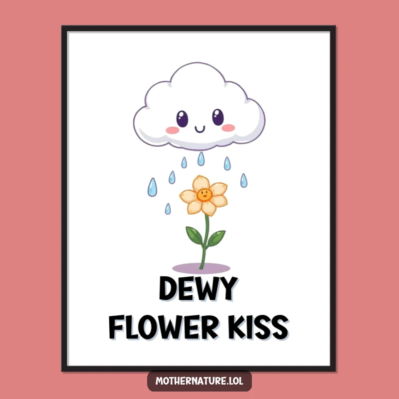 Funny Surprised Cloud Digital Art - Instant Whimsy for Cheerful Walls