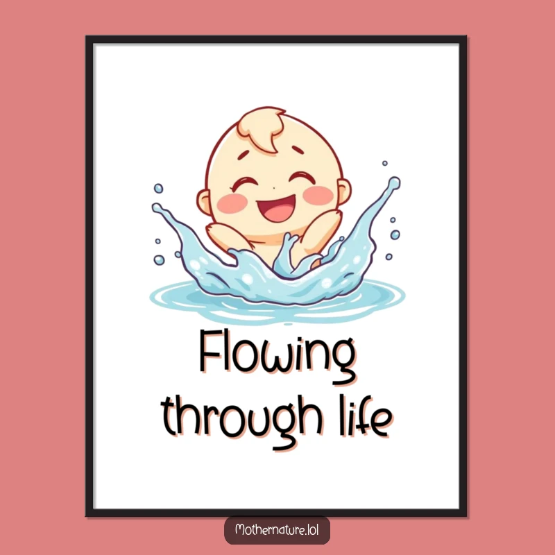 Funny River Splashing Digital Art - Playful Character Decor