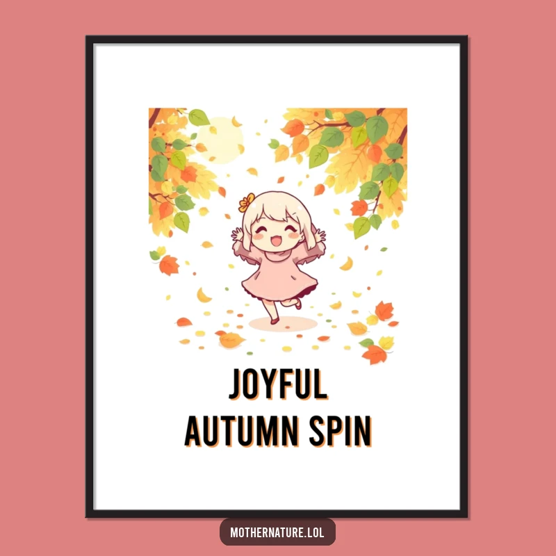 Funny Dancing Character Digital Art, Instant Autumn Joy Download, Unique Gift