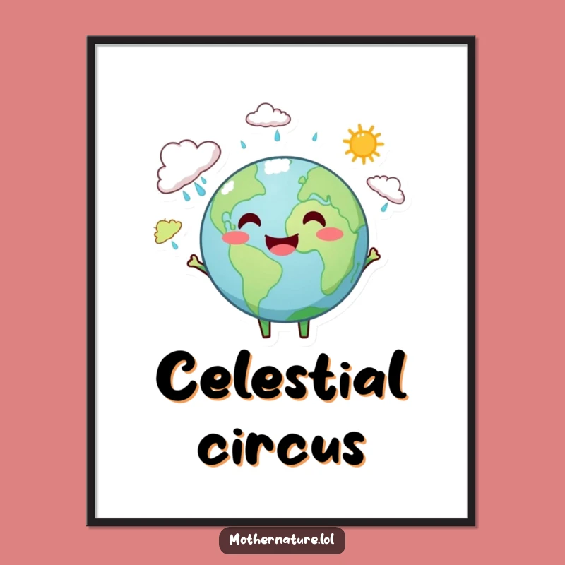 Funny Earth Juggling Weather Digital Art - Cheerful Planet Download