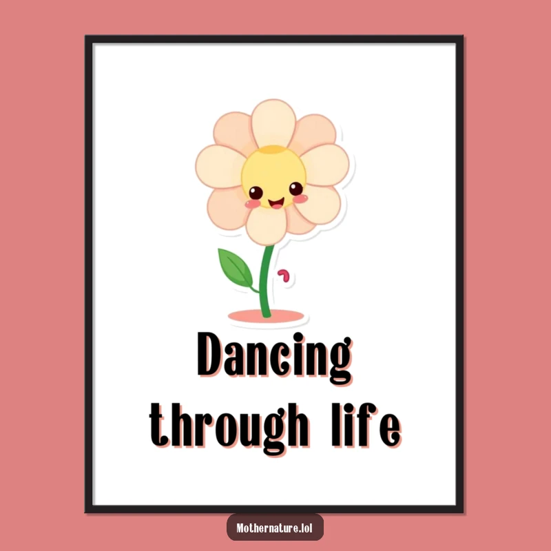 Funny Flower Dancing Digital Art - Giggling Character Decor
