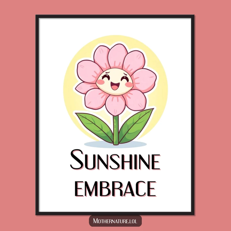 Funny Flower Sunshine Digital Art: Cheerful Bloom for a Hilarious Gift