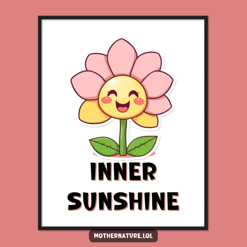 Funny Giggling Flower Digital Art - Cheerful Surprise Smiley Gift Print