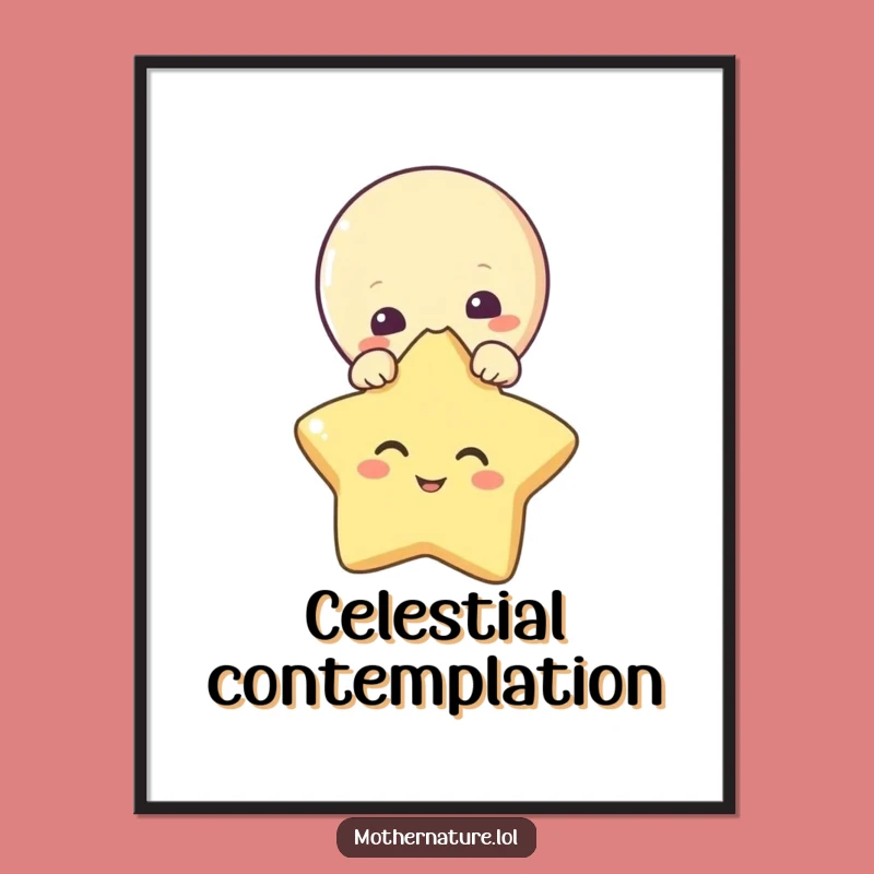 Funny Moon Digital Art: Curious Celestial Peek for Instant Enchantment