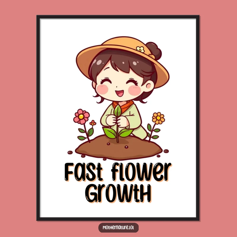 Funny Mother Nature Flower Seed Digital Art - Instant Bloom Download