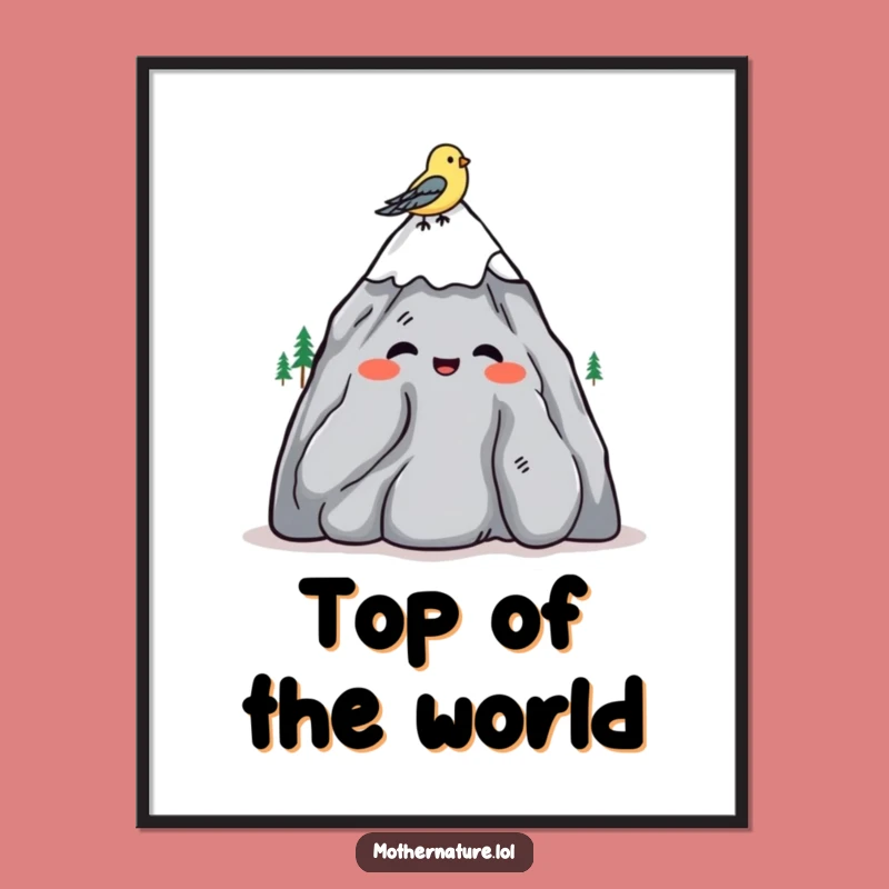 Funny Mountain Shrug Digital Art: Instant Hilarious Decor for a Relaxed Space!